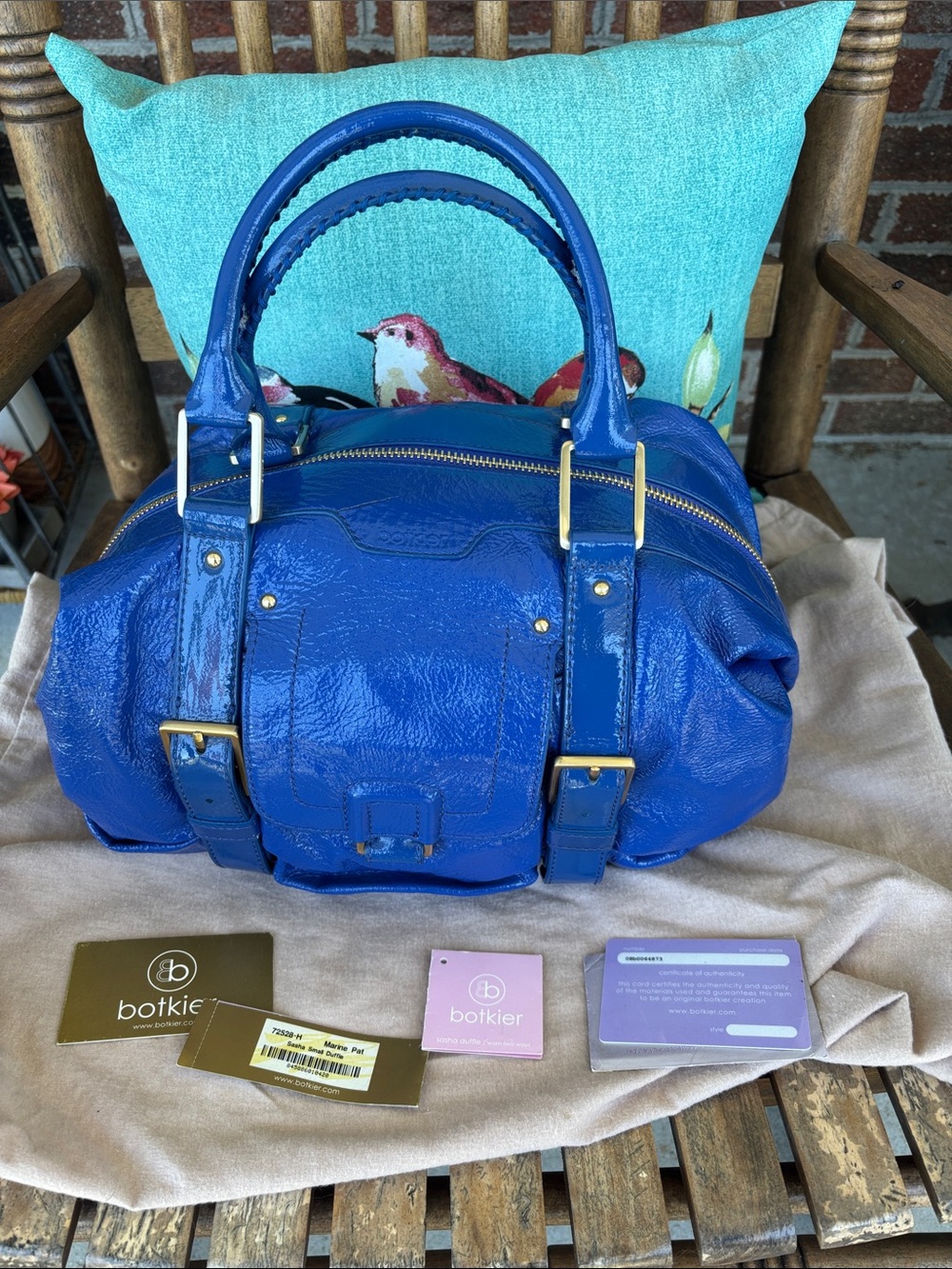 Authentic BOTKIER with papers, Sasha, small duffel marine pat